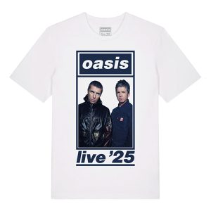 Oasis Colour Photo Live 25 World Tour T-Shirt White